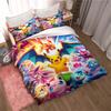 (Pokémon) Themed Printed Bedding Set: This Soft and Comfortable Set Includes A Duvet Cover and Pillowcases.
