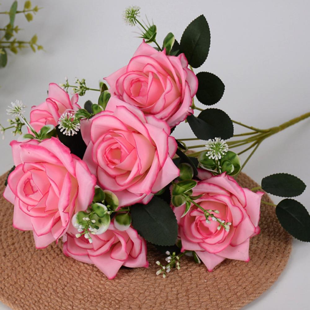 8 Colors Valentine's Day Flowers Mini Natural Simulated Rose New Real Happy Flower  Home Decorative