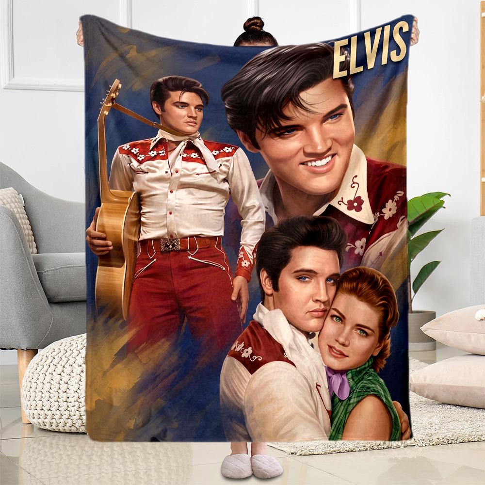 Elvis Presley Performance Blanket Ultra-Soft Suitable for Picnics Bedding Office Chair All-Season Use Stylish Decor Gift for Travel Home Birthdays