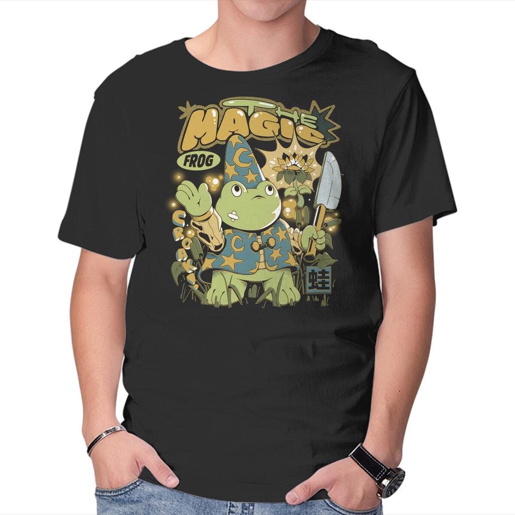 Unisex Crew Neck T-Shirt Magic Frog Graphic Short Sleeve Casual Tee