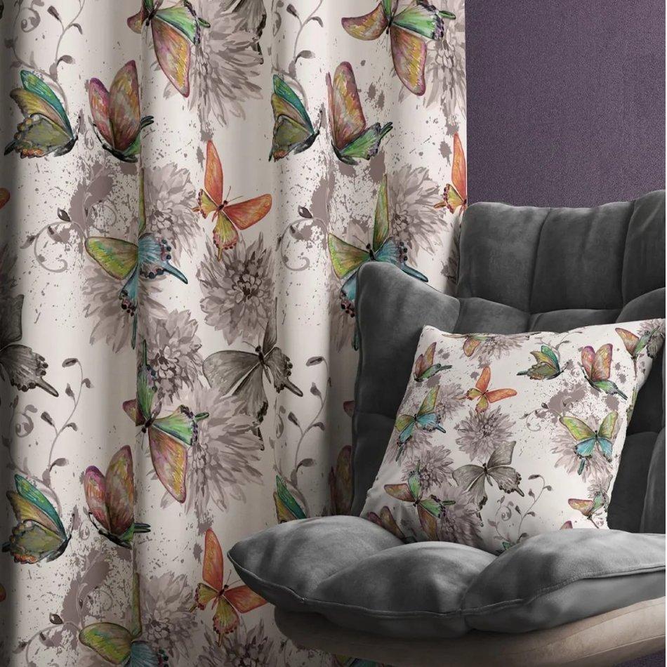 Curtain Backdrop Curtain 140 X 270 Cm Digital Printed Butterfly Patterned Curtain