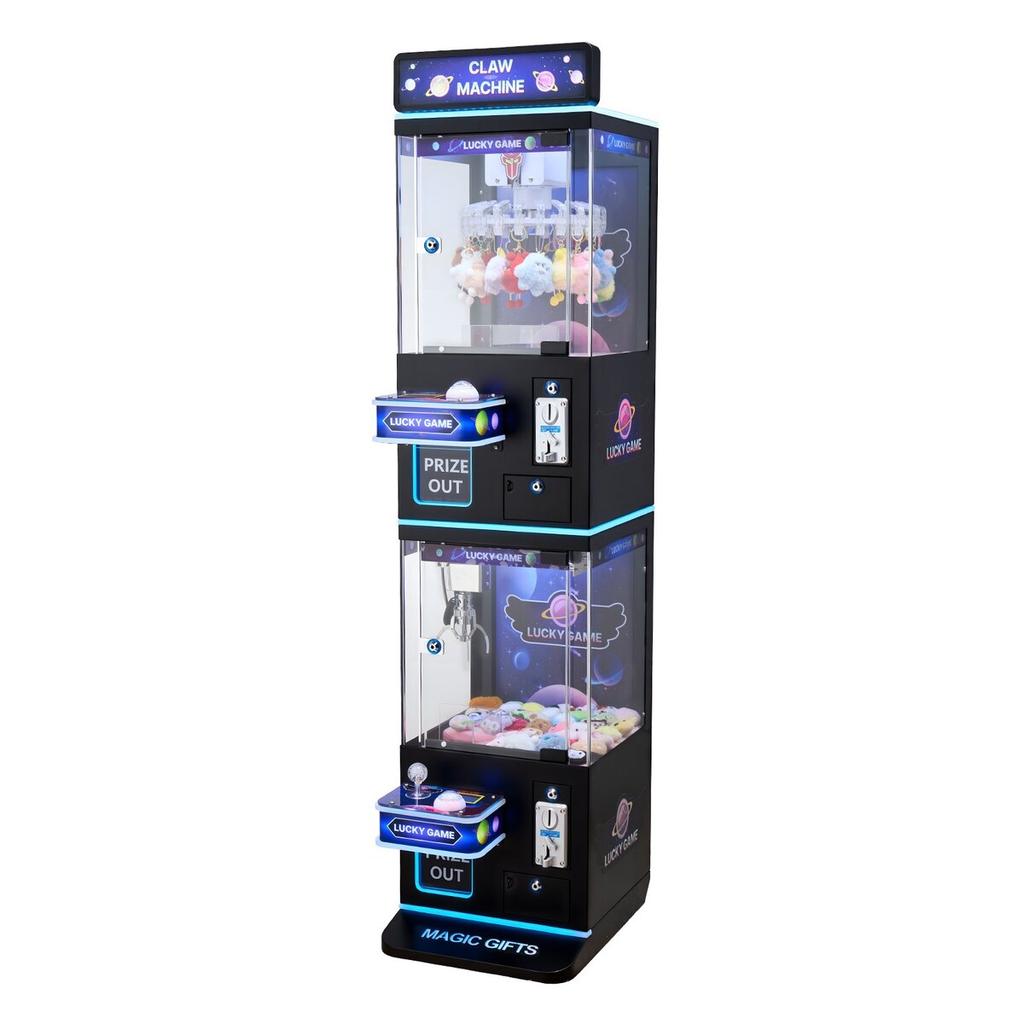 Claw Crane Machine, Medium-Sized Arcade Game Machine with Claw + Grabber Double-Layer, Light & Sound, Toy Candy Grabber Prize Dispenser Vending Toy,
