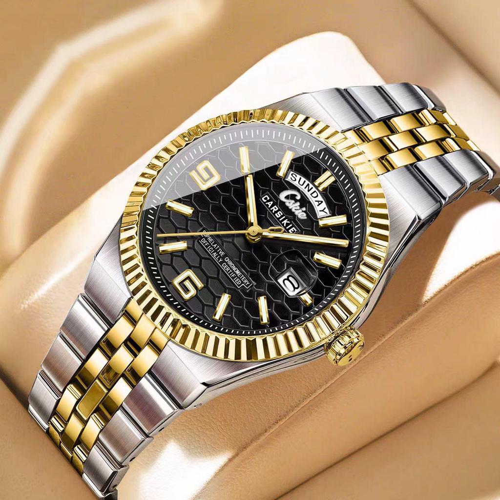 Серия «Звездное небо» Мужские автоматические механические часы: Светящиеся, Водонепроницаемые, Швейцарский кварцевый механизм для дня и ночи