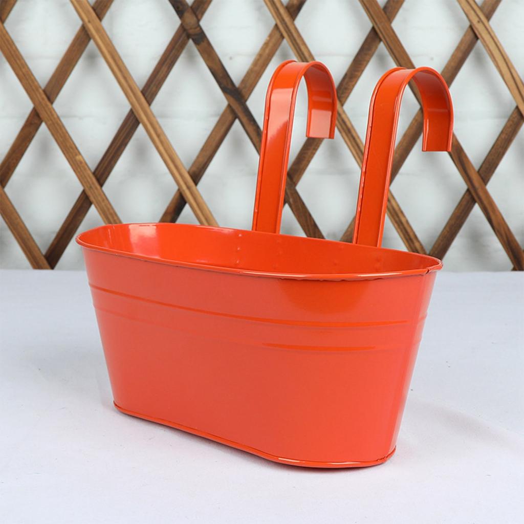 Домашний Овальный Металлический Цветочный Горшок для Растений Забор Балкон Сад Подвесные Кашпо Однотонный Прочный Пластиковый Подвесной Цветочный Горшок