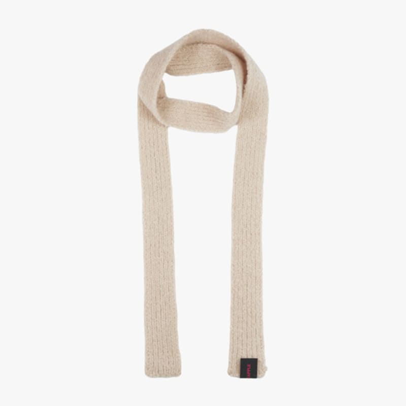 PINK PINEAPPLE FLUFFY KNIT MUFFLER_BEIGE