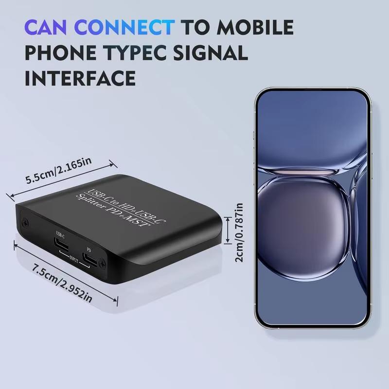 Type-C к совместимому с HDTV/USB-C4k60Hz MST Display Port SST разветвителю, Type-C разветвитель, PD блок питания, расширение двойного дисплея