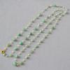 Womens Long Double Layered Sweater Necklace Handmade Natural Stone Beaded Chain Winter Fashion Jewelry