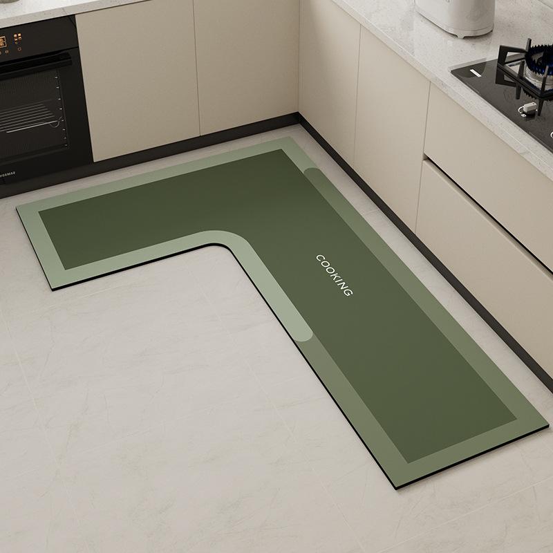 Кухонные коврики L-образной формы премиум-класса: грязеотталкивающая, простая в уходе, впитывающая, быстросохнущая диатомовая грязь для бытового использования.