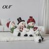 Christmas Tree Hanging Ornaments Table Edge Sitter Figurine, Tug of War Character Decor, Snowman Durable Holiday Room Accents Gnome Santa Corner