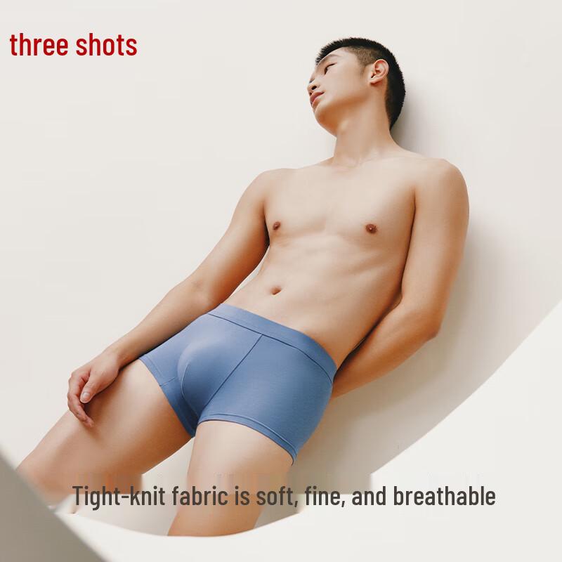 Sanqiang Men's Stretch Cotton 7A Antibacterial Boxer Briefs 3-Pack