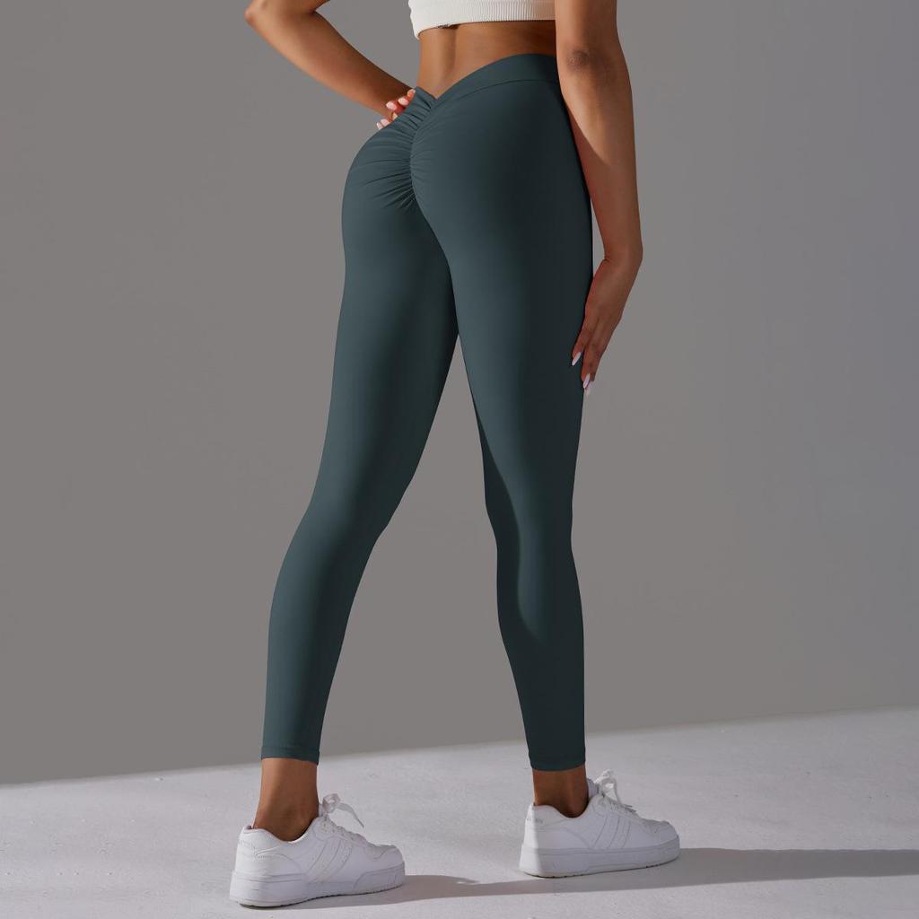 Nude Skin-friendly Hip Lifting Yoga Pants Without Awkward Line Bottoms High-waisted Stretch Fitness and Exercise Nine-minute Pants Women