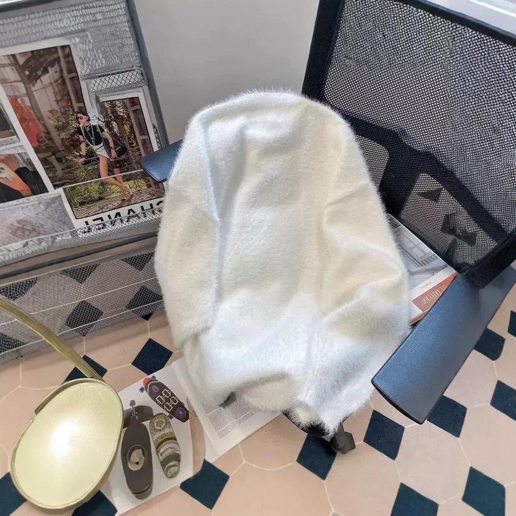 Унисекс Свитер из высококачественной норки с вязаным черепом - Модный уличный стиль