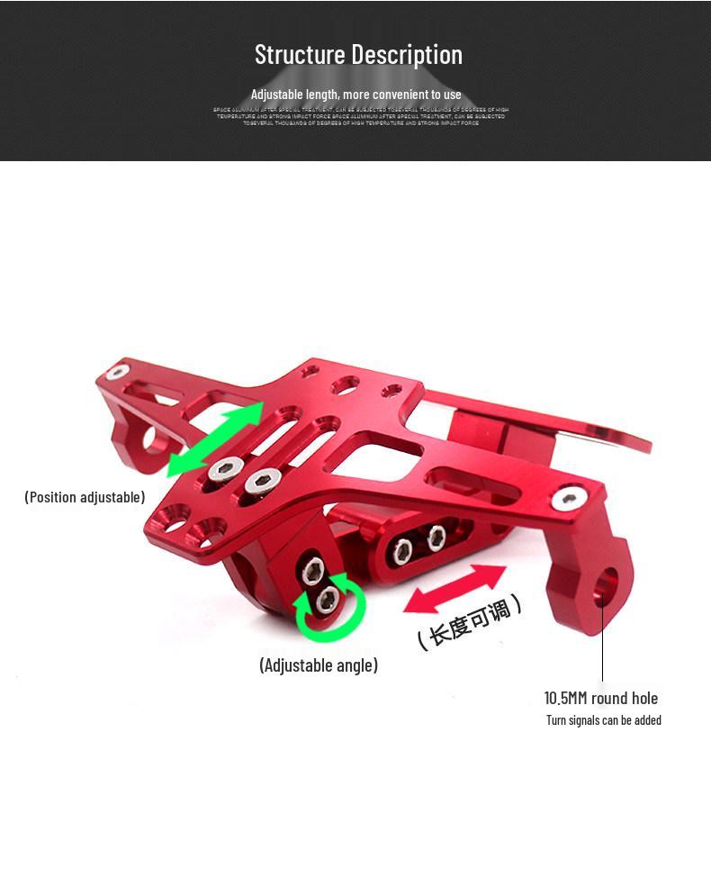 Регулируемая алюминиевая рамка для номерного знака мотоцикла CNC со светом для MSX