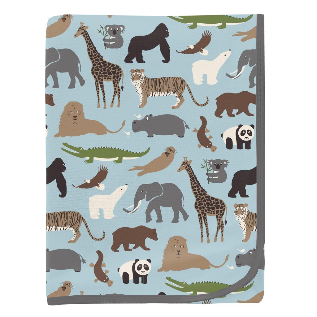 KICKEE Special Receiving Blanket (Spring Sky Zoo) – Swaddle for Newborns, Baby Blanket, Blankie