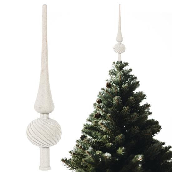 Christmas Tree Topper 11 Inches Velvet Flocked Gourd Tree Topper Colorful Spiral Christmas Tree