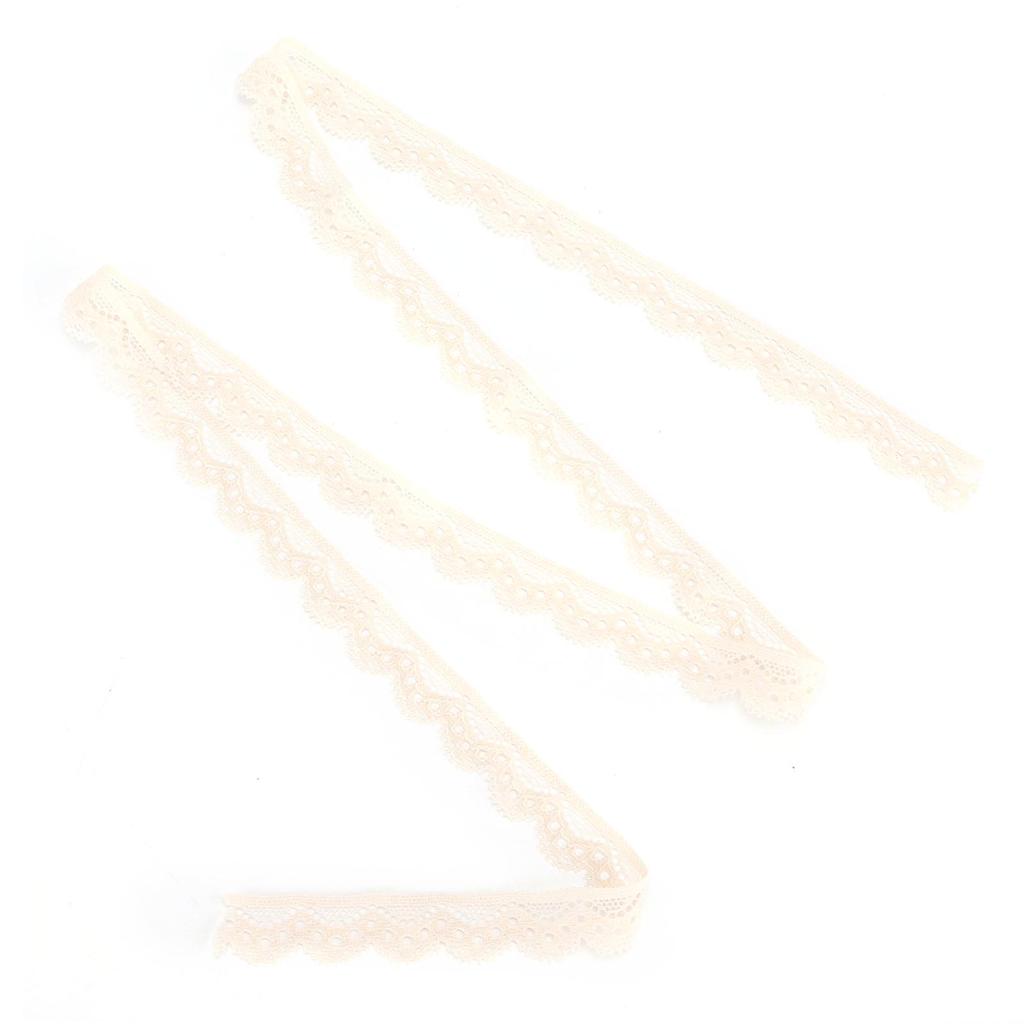 10 Yard Lace Ribbon 1.5cmWidth Beige Single Side Wavy Nylon for Jewelry Design Flower Arrangement