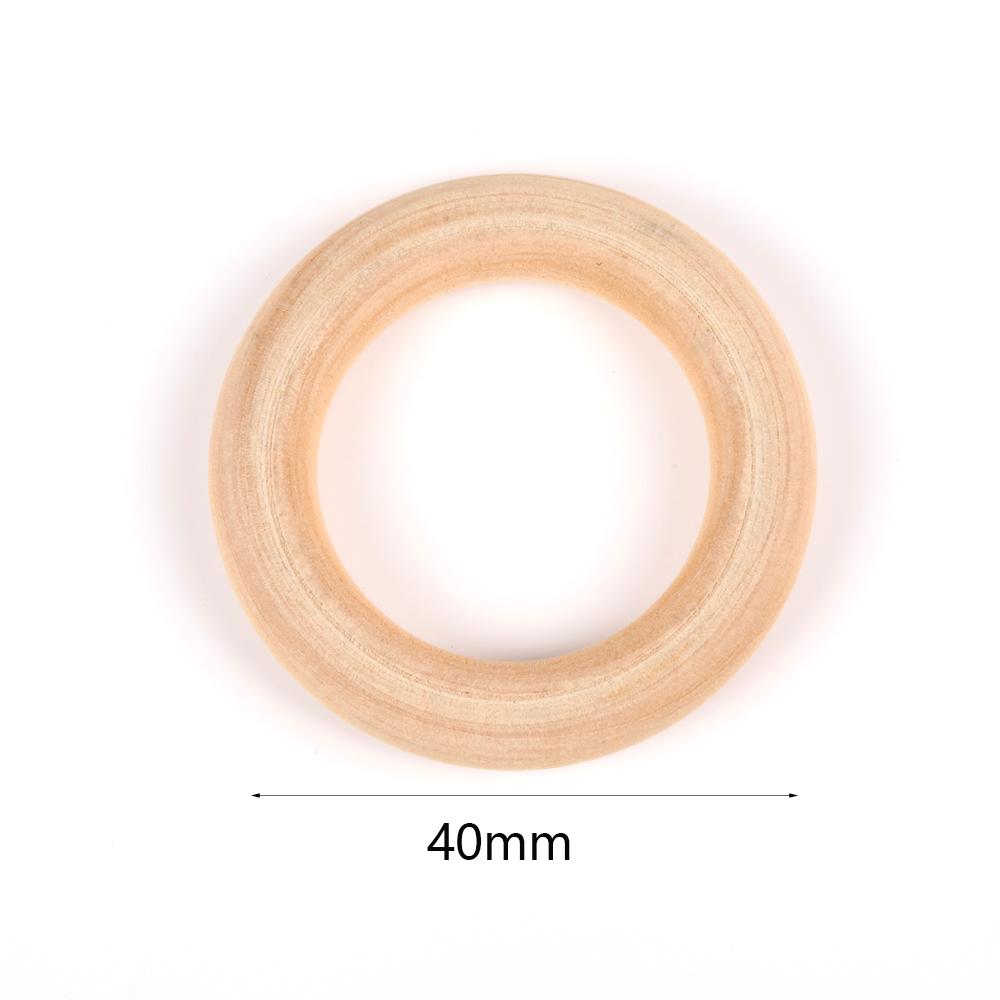 Natural Wooden Teething Round Ring Wood Lead-Free Beads For Jewelry Making DIY Handmade Accessories