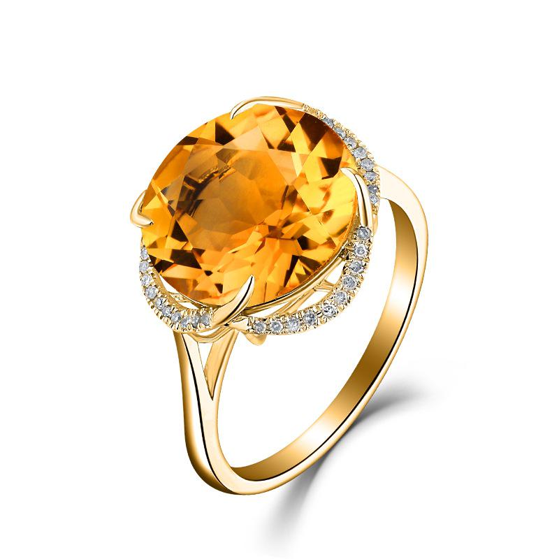 Zhenrong Открытое кольцо с покрытием из 18-каратного золота с аметистом и топазом цвета морской волны для женщин