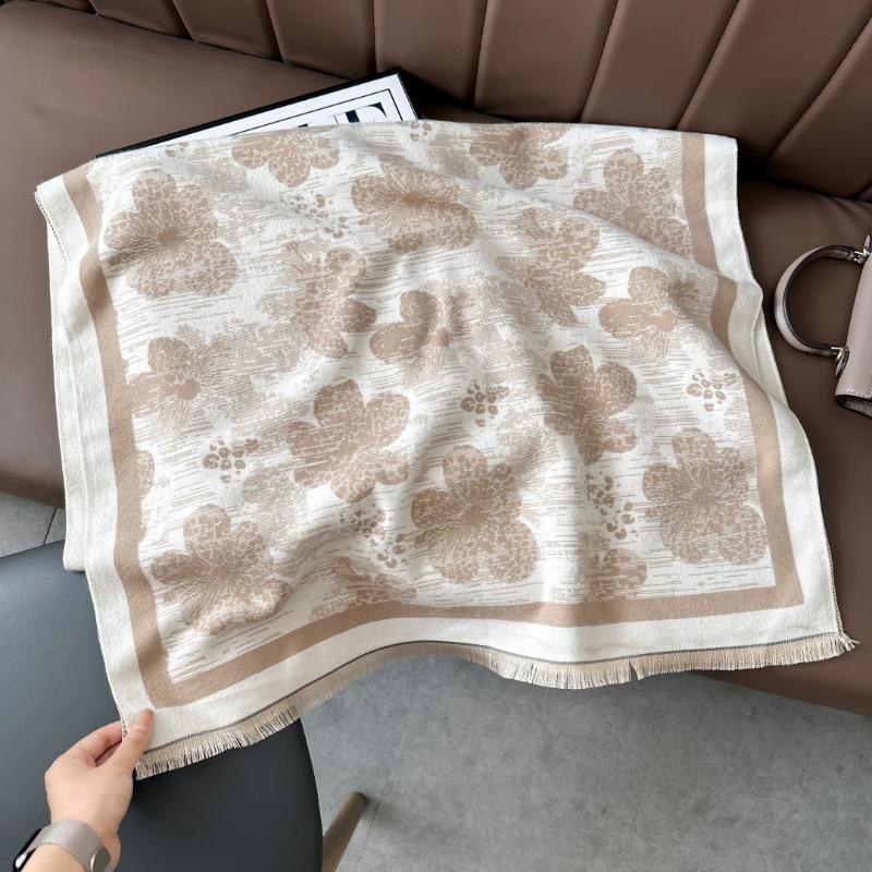 Light Luxury Imitation Cashmere Shawl Women's Clothing with Large Scarf Party Shawl Air-conditioned Room Warm Scarf Blanket