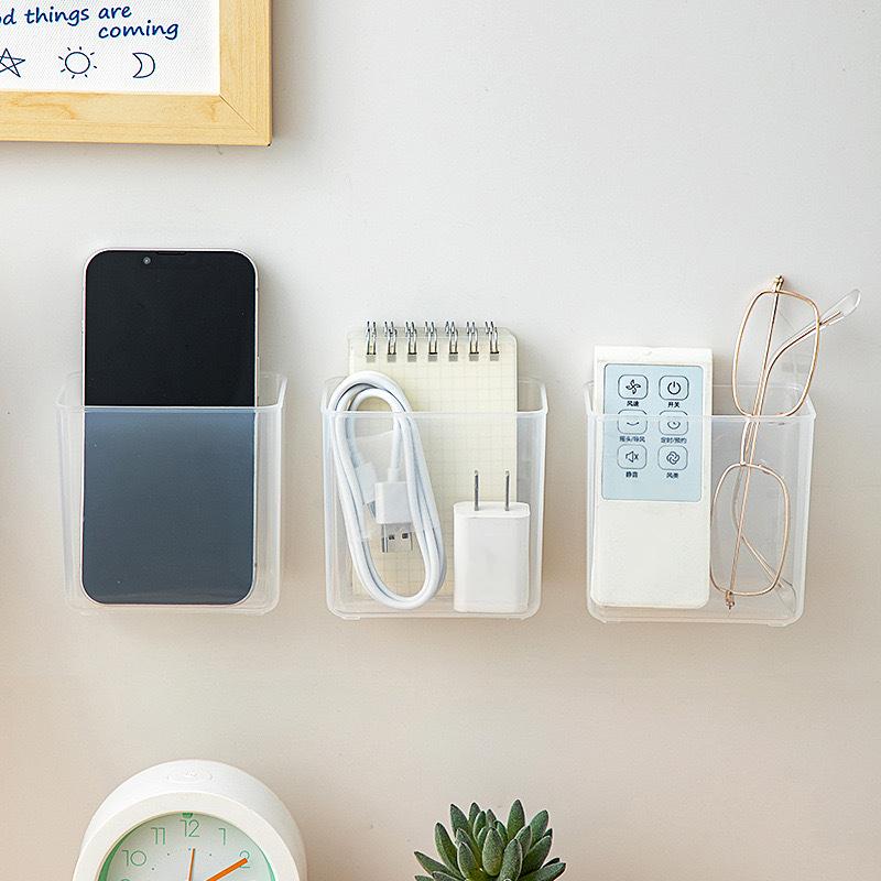 Настенный ящик для хранения Зеркальный шкафчик Самоклеящаяся коробка для хранения мелких предметов Карандаш для бровей Помада Блеск для губ Коробка для хранения