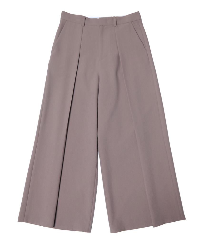 TEN PAST SEVEN Wide Tuck Slacks - Light Brown
