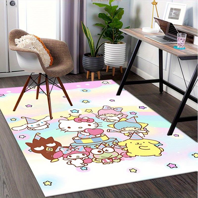 Office Rug Hello Kitty, Celebration Anti-Slip Rug, Machine Washable for Living Room, Bedroom, Office, Multiple Sizes, Bedroom Mat, Decorative Mat, Dur