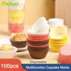 100pcs Paper Cupcake Mold Disposable Liners Kitchen Baking Cake Mold Solid Color Greaseproof Baking Dessert Cake Cup Mold