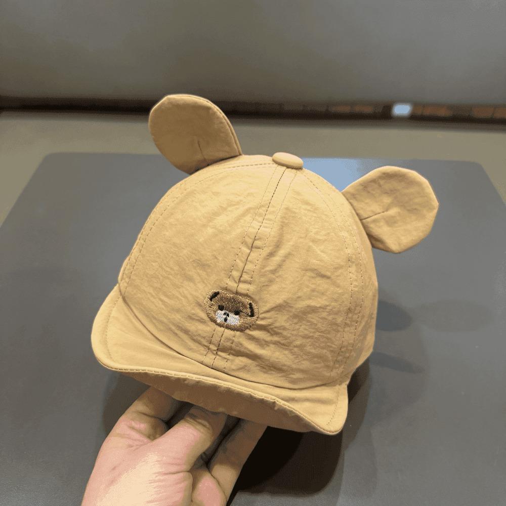 Little Bear Embroidery Kids Sun Hat Quick Drying Cartoon Bear Hat Duck Tongue Cap For Girls Boys