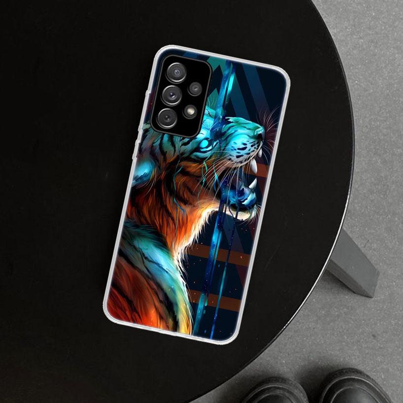 Чехол для телефона с животным Тигром Кошкой Для Samsung Galaxy A12 A22 A32 A52 A72 A02S A51 A50S A31 A20S A10S Note 20 Ultra 10 Plus Galax