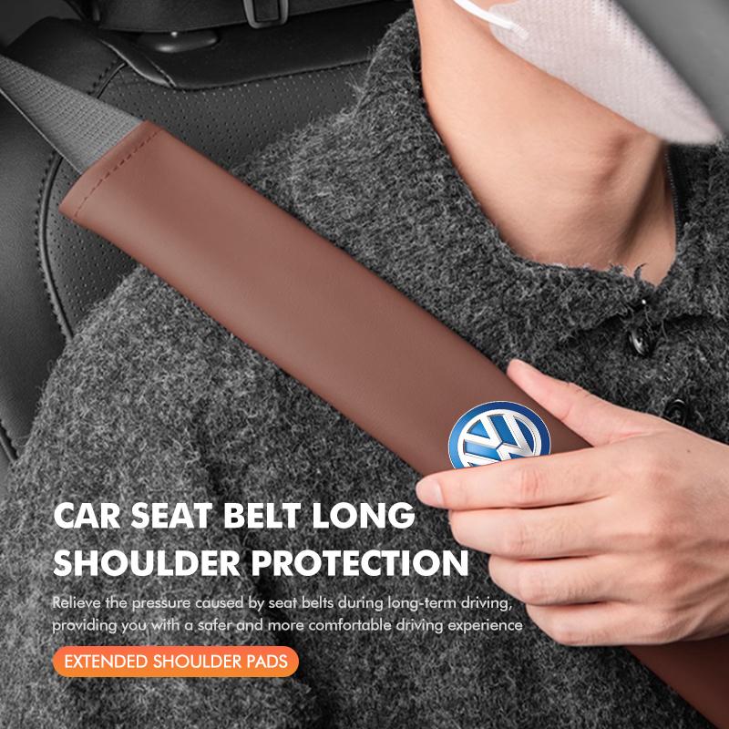 For Volkswagen VW Leather Car Safety Belt Shoulder Cushion Extended Length Anti-Wear Golf 4 5 6 7 Polo Jetta Sagitar Magotan zj8