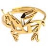 [Q0729] - Designer Steel Ring 'Licorne My Unicorn' Gold - 15x15 Mm