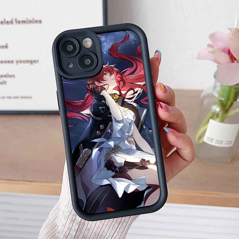 HSR Himeko Thicken TPU Mobile Phone Case for iPhone 17 16 15 14 13 12 11 Air Pro Max Plus Colorful Cover