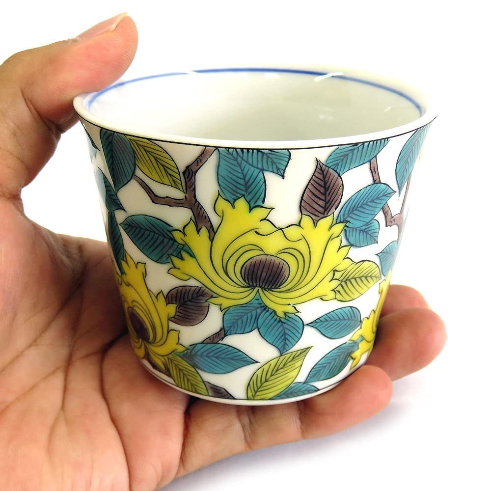 Waza no Kura Стильная посуда Soba Choco Kutani Керамика Soba Choko с цветным узором в виде пиона Роскошная брендовая японская столовая посуда Сделано в Японии