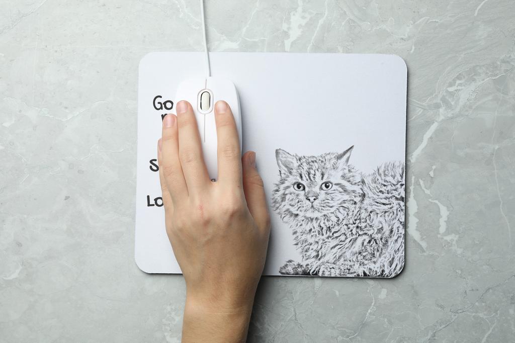 Selkirk Rex Longhaired – Mouse pad with print, personalized cat pad | Art-Dog