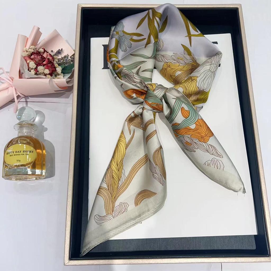 Шелковый шарф женский модный универсальный высокий смысл 70 квадратный шарф защита шеи шарф ретро шарф сумка