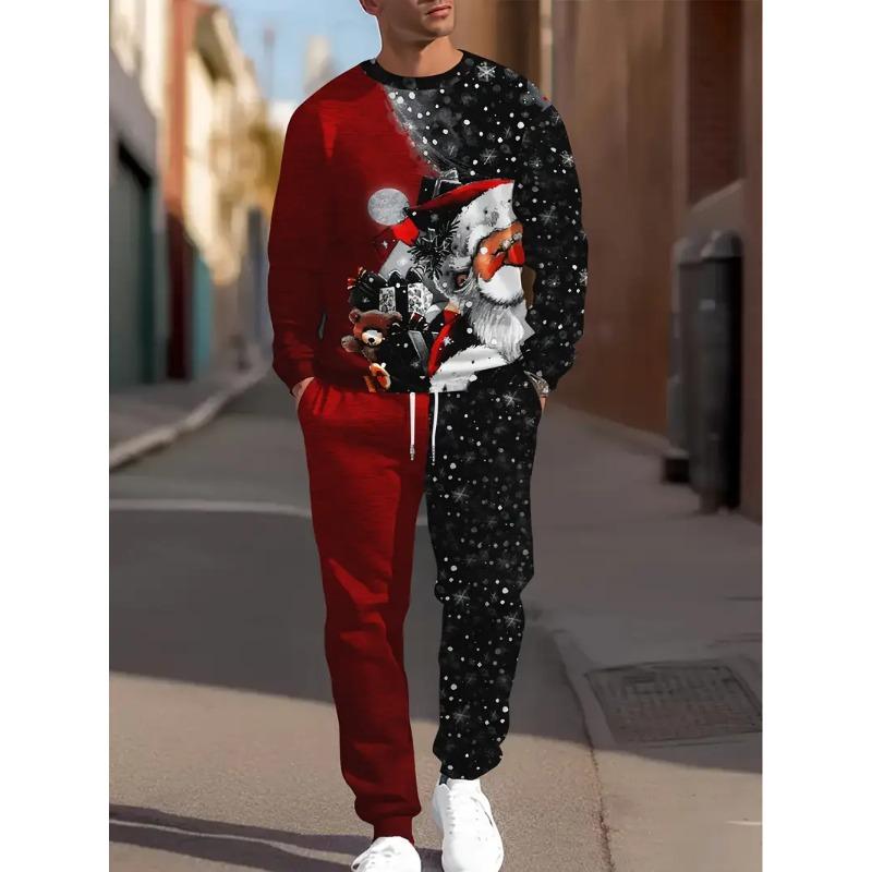 Christmas Clothing Set Spring Autumn Men Women Fashion 3D Print 2PCS Suit Casual Sportswear Sweatshirt Jogging Pants 2Pcs Sets