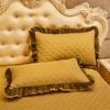 Cotton Pillowcase Lace A Pair of Solid Color Thick Quilted Household Pillowcase Leather Universal Winter