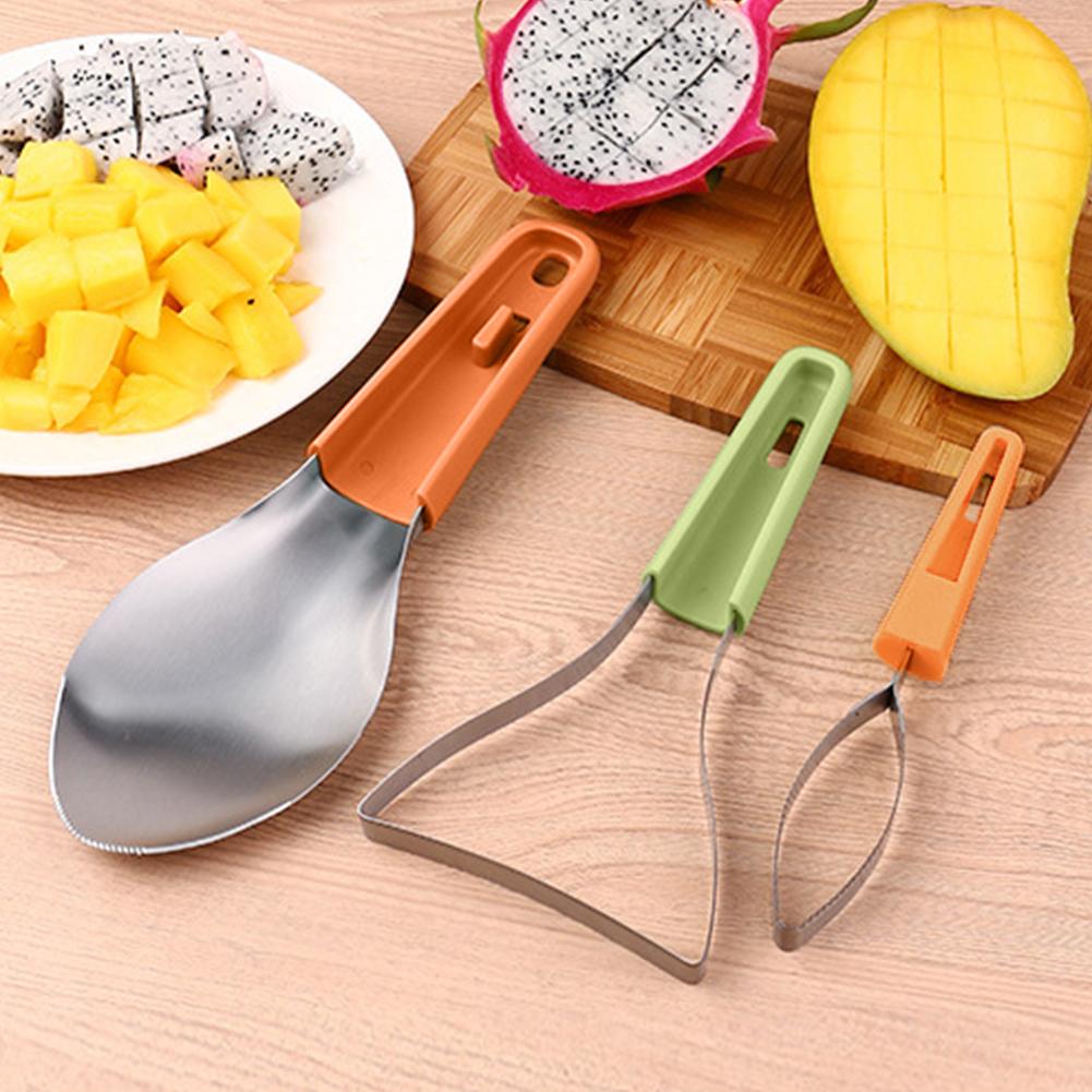 3-in-1 Mango Cutter Tool with Stainless Steel Blade Pit Remover Tool Mango Splitter for Watermelon Cutter Peach Slicers and More