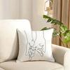Simple Black White Couple Line Cushion Cover Reversible Plush Pillow Cover Soft Fluffy Home Decor for Sofa Bedroom