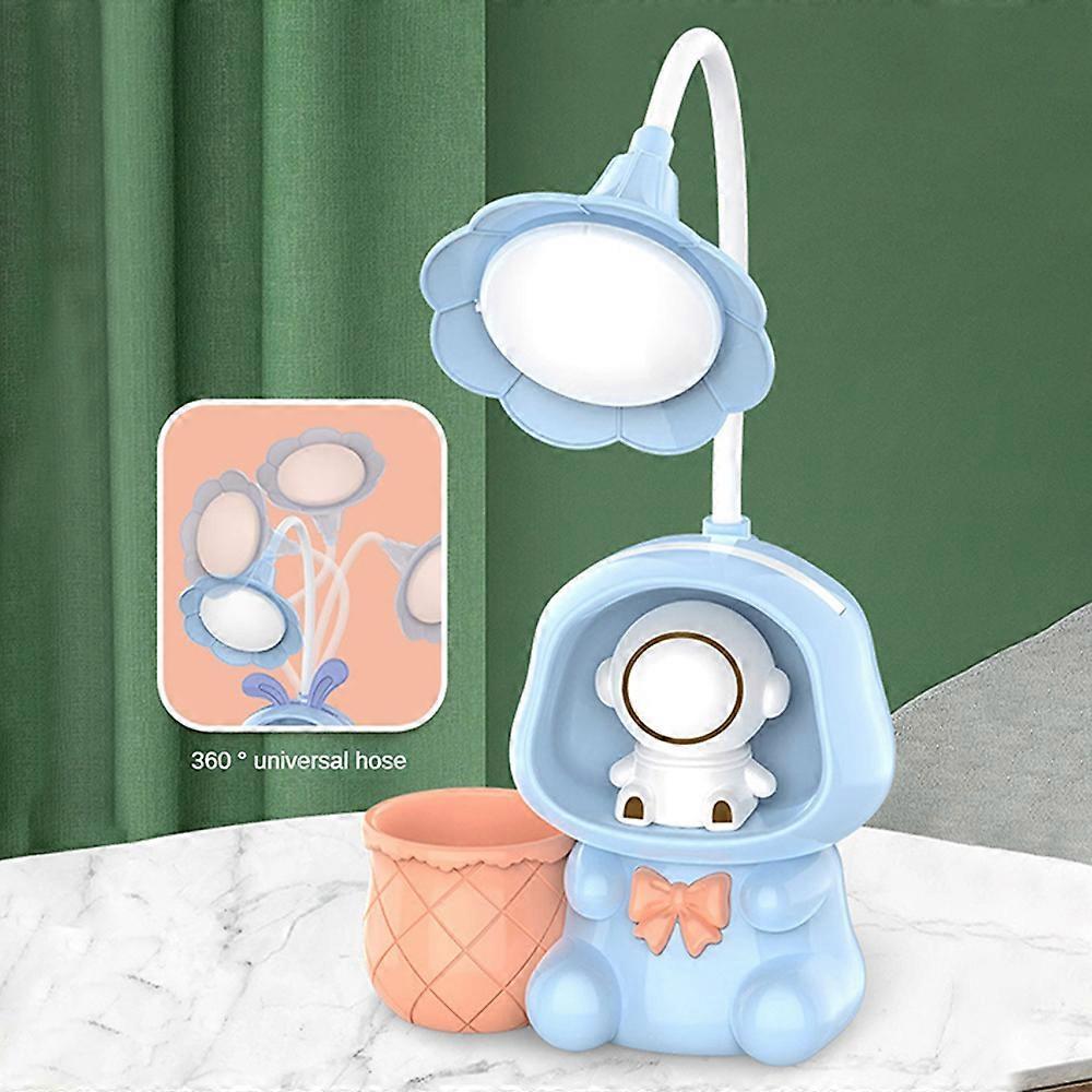 New Cartoon Rabbit Spaceman Table Lamp Pen-holder Pencil-sharpener Reading Table Lamp Student Dormitory Charging Night Light