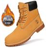 Ботинки мужские высокие ботинки мужские кожаные туфли зимняя мода плюшевые теплые туфли уличные кроссовки на шнуровке нескользящие ботильоны мужские