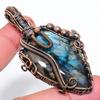 Labradorite Handmade Copper Wire Wrap Jewelry Pendant 2.72" P2f96