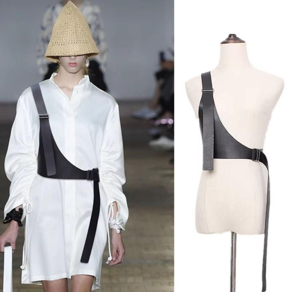 Необычный дизайн Ремень на одно плечо Пояс Панк Платье Кушаки Мода Женский Пояс-портупея на талию Юбка