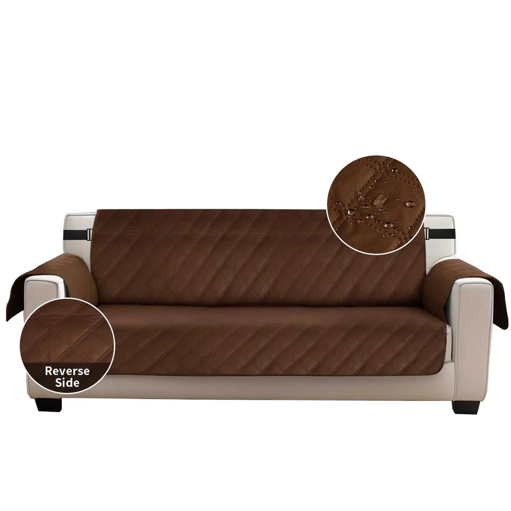 Стеганый чехол для дивана, водонепроницаемый, нескользящий, эластичный, стирающийся чехол для дивана с карманами для собак, защита для мебели от домашних животных