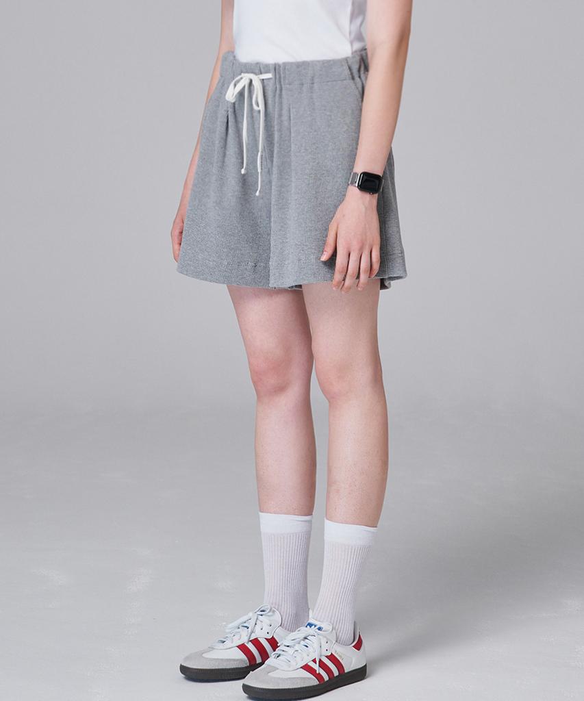 MALOUPE 2206 Waffle Elastic Waist Pants (Gray)