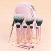 10Pcs Makeup Brush Set Zipper Pack Makeup Brush Short Handle Mini Eyeshadow Blush Halo Set Brush Beauty Worker