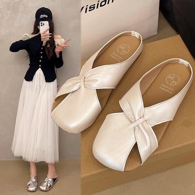 Удобный дизайн, толстая подошва, сумка-голова, полушлепанцы, женская летняя обувь 2025, новый французский темперамент, шлепанцы с юбкой