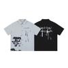 STREETRICH Summer New American Retro Dark Cartoon Printed Men's Anti Wrinkle Shirt Street Graffiti Vintage Loose Short Sleeve Shirt
