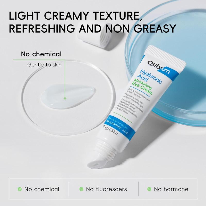QUIYUM Hyaluronic Acid Eye Cream (15g) – Hydrating, Brightening & Dark Circle Reduction