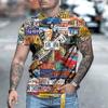 Футболки с рисунком из мультфильмов, мужские летние футболки в стиле ретро, мужская уличная одежда, 3D-принт, модные футболки с коротким рукавом и круглым вырезом